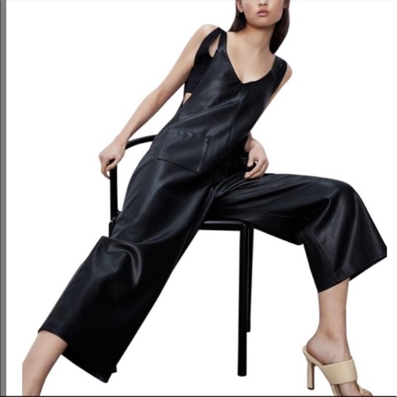 Zara Pants - Zara faux leather overalls